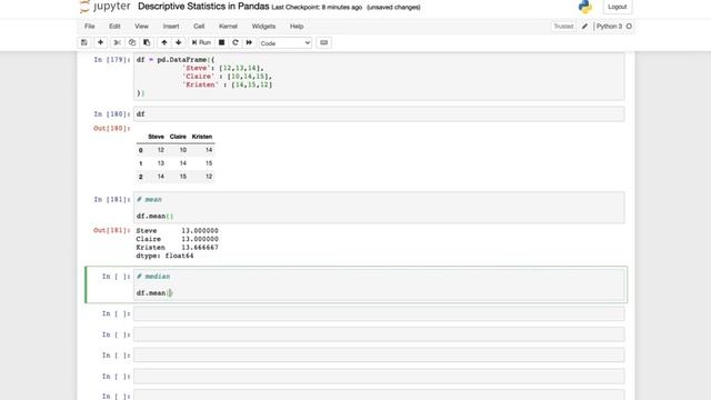 Descriptive Statistics in Pandas смотреть онлайн