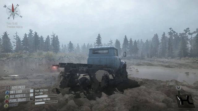 Spintire Vs MudRunner Vs SnowRunner - B130/Loadstar 1700 Gameplay Comparison | GTX1060