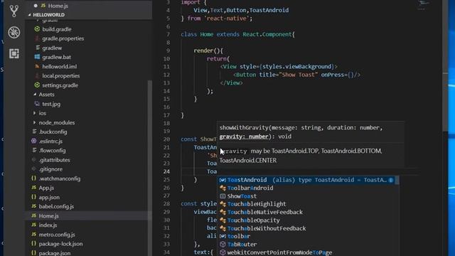 Button and Toast in React Native смотреть онлайн