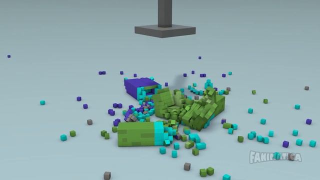 Realistic Physics Simulation With Minecraft Monsters And Blocks