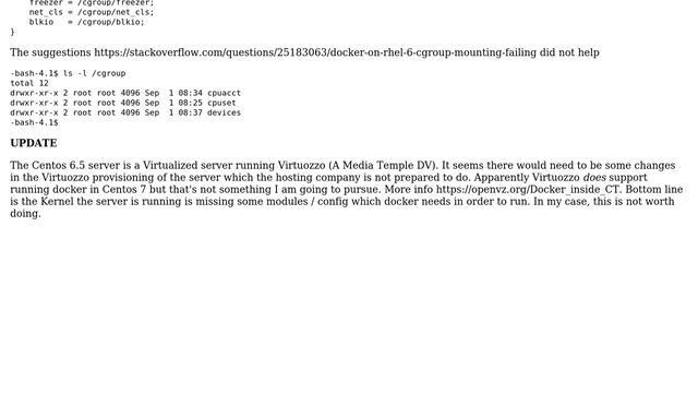 Cannot start cgconfig on Centos 6.5 : cannot mount cpuset to /cgroup/cpuset: Invalid argument смотреть онлайн