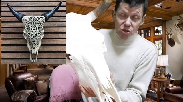 Сувенир. Череп быка. Как нанести рисунок на череп. смотреть онлайн