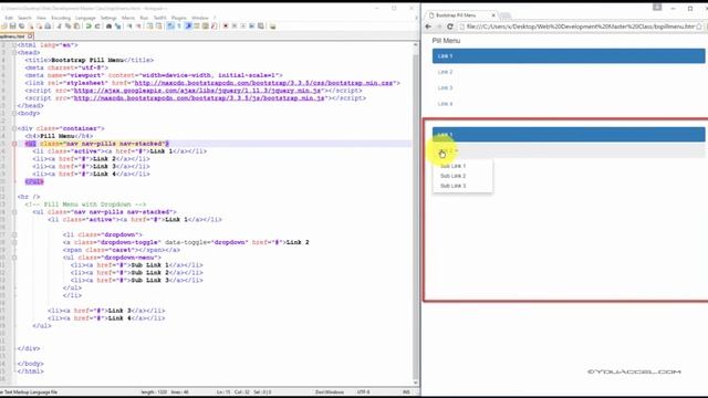 28. Bootstrap Pill Menus смотреть онлайн