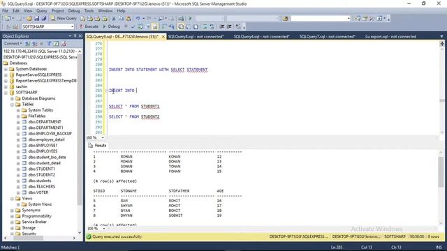 HOW TO TRANSFER DATA FROM ONE TABLE TO ANOTHER TABLE,INSERT INTO STATEMENT WITH SELECT, SQL TUTORIA смотреть онлайн