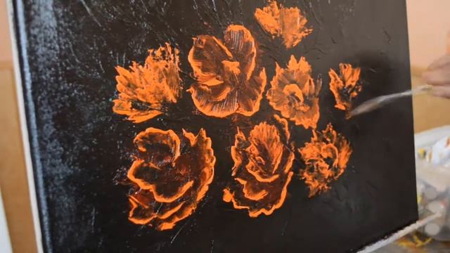 Масло .Рисуем цветы мастихином. смотреть онлайн