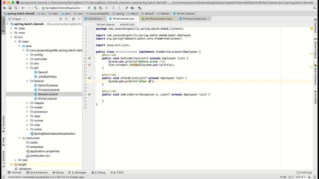 Step Listener in Spring Batch (ItemWriteListener) смотреть онлайн