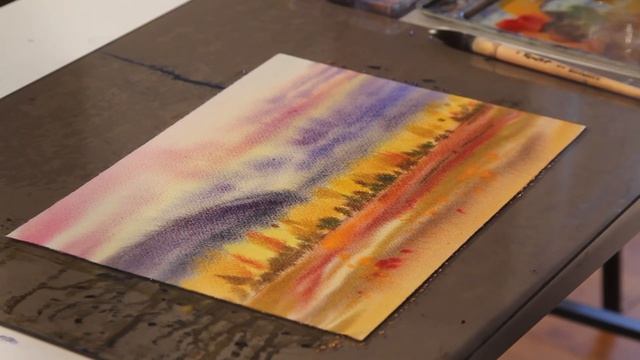 Анна Михайлова "Пейзаж акварелью: небо и деревья" смотреть онлайн