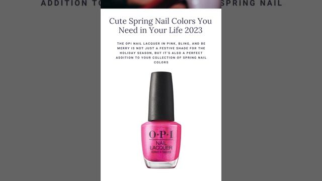 15 Cute Spring Nail Colors You Need in Your Life 2023 | OPI Nail Lacquer, Pink | spring nail colors смотреть онлайн