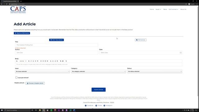 CMS Web App Demo @ capsmd.org смотреть онлайн