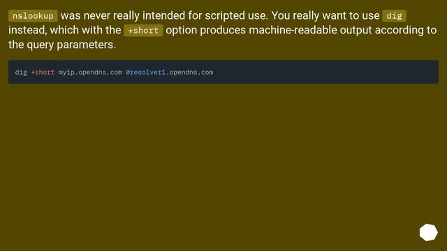 Nslookup command line with A record IP as sole output смотреть онлайн