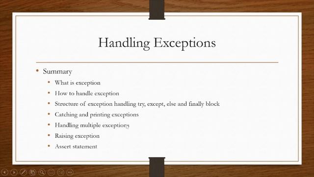 Python 80.Exception Handling Summary смотреть онлайн