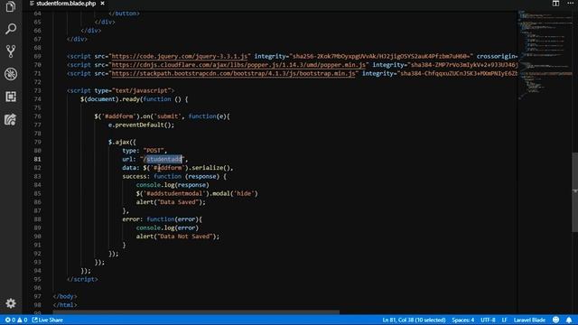 AJAX CRUD - Laravel: Insert Data without Page Reload using AJAX jQuery with Bootstrap Modal смотреть онлайн