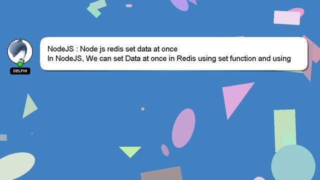 NodeJS : Node js redis set data at once смотреть онлайн
