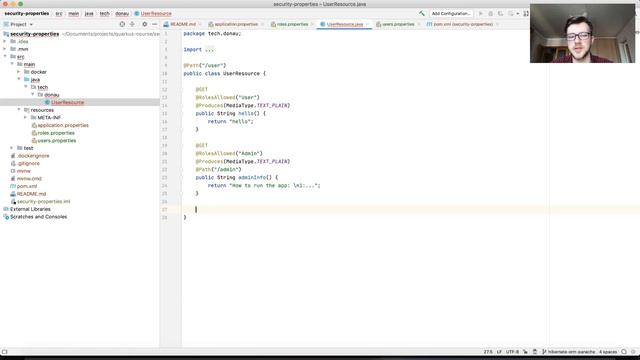Quarkus Backend development with Java and GraalVM - Security with Properties 000 смотреть онлайн