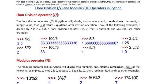 Floor Division Operator in Python (FLV) file смотреть онлайн