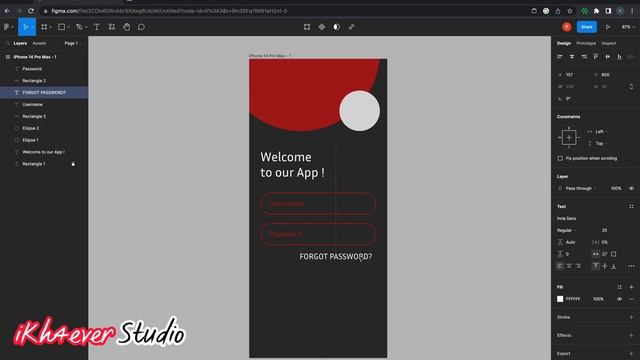 Design Login App Screen in Figma смотреть онлайн