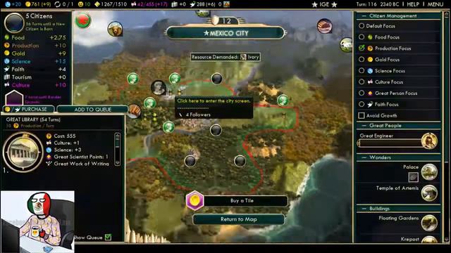 Civilization Pt.3 (Mods) Benito Juarez ; encontrando a Inglaterra y terminando el templo de Artemis смотреть онлайн