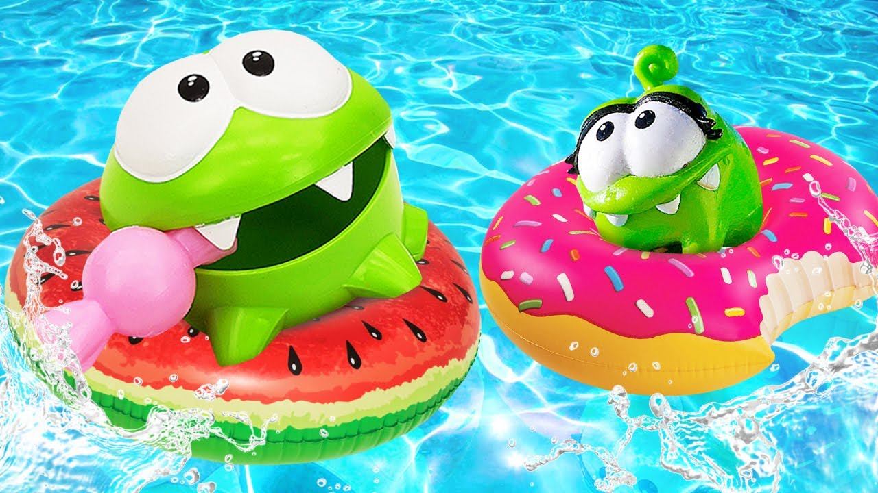 Om Nom stories all episodes! Super Noms at the swimming pool & kids' video. смотреть онлайн