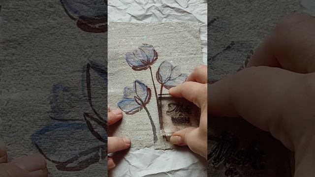 Рисую на самодельной бумаге. Минимализм, Акварель. смотреть онлайн