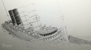 HOW TO DRAW  LUSITANIA SINKING | BRAVO