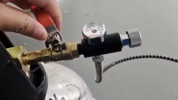 CGA320 W21.8 CO2 Adapter Hose Refill Station for Filling M11*1 Nitrous Cylinder