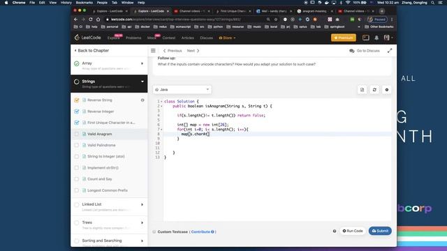 leetcode q242 Valid Anagram | Java смотреть онлайн