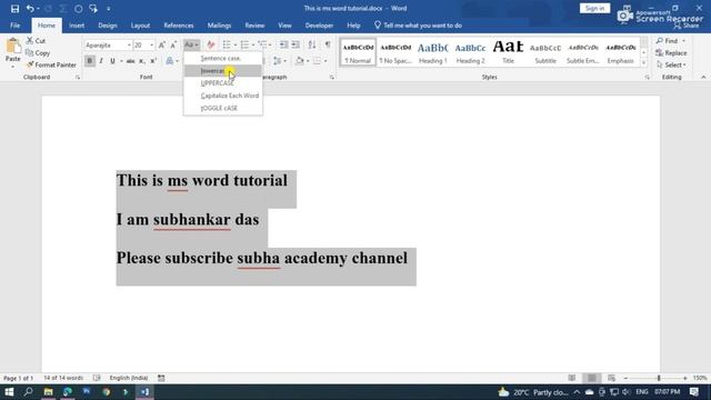 Change Case in MS Word (uppercase, lowercase, sentence case) I Microsoft Word Tutorial Bangla смотреть онлайн