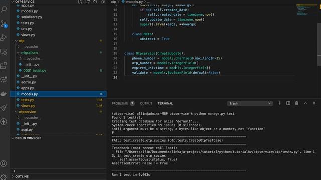 Membuat Service OTP Django Mysql Bagian 2 - Makemigrations dan Unit Test смотреть онлайн