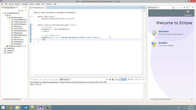 Runnables - Lambda Expressions In Java 8: Tutorial 13 смотреть онлайн
