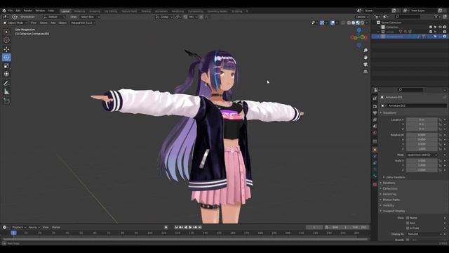 Import VRoid Studio Models to Blender Texture paint + Pose Anime Manga Style 3D Model Free смотреть онлайн