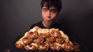 ASMR Nutella Chocolate Crepe Rolls | Mukbang Eating Nutella Crepes | McBang ASMR