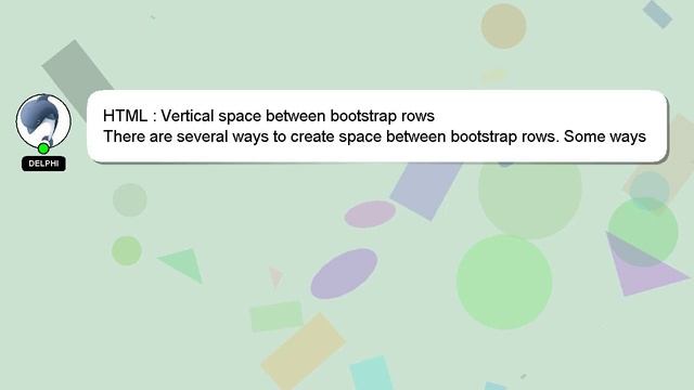 HTML : Vertical space between bootstrap rows смотреть онлайн
