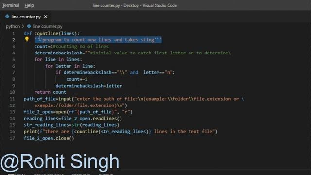 python project ?? to count lines in a text file смотреть онлайн