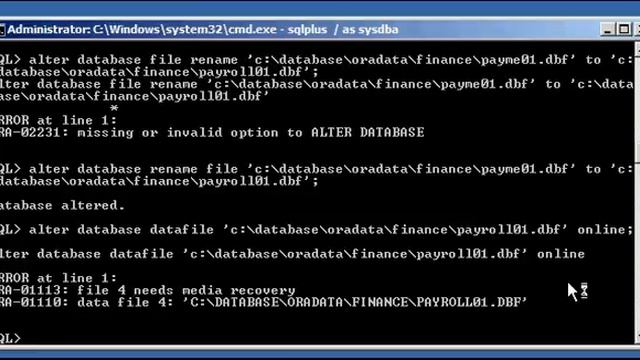 Oracle DBA Justin - How to rename a tablespace, and a datafile in an Oracle database # 2 of 3 смотреть онлайн