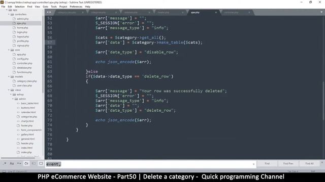 #50 PHP Ecommerce website development | Deleting categories | MVC OOP - Quick programming смотреть онлайн