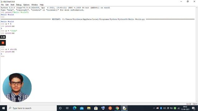 Course Video 3: Coding in a new file in Python, assigning values to variables, casting, typecasting смотреть онлайн