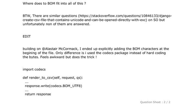 Django : Return a csv encoded in UTF-8 with BOM from django смотреть онлайн
