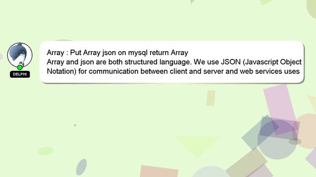Array : Put Array json on mysql return Array смотреть онлайн