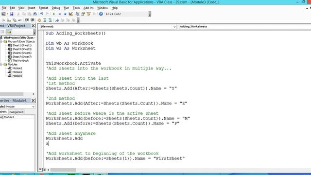 VBA Series - 29 ( Excel VBA - Add Sheets || Adding Sheets in Excel || Add sheets on any position.) смотреть онлайн