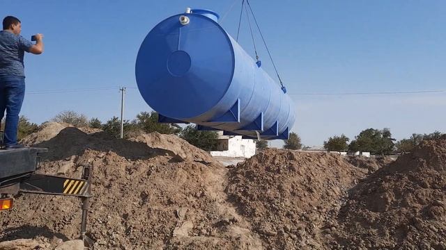 Ёмкость 60м3, 60 тонн горизонтальная пластиковая из полипропилена для автономного водоснабжения. смотреть онлайн