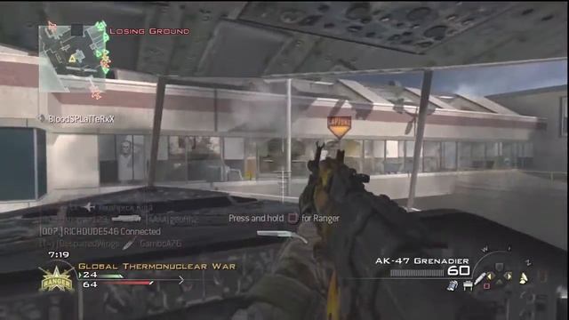 Global thermo nuclear warfare lobby MW2 (PS3) смотреть онлайн