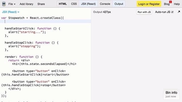 Build a Stopwatch in React (Part 1) смотреть онлайн