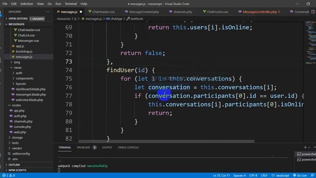 15 - Messenger App: Vue.js - Pusher Client Events смотреть онлайн
