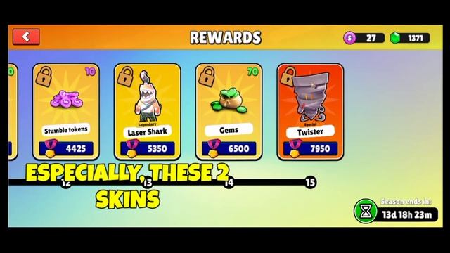 STUMBLE GUYS NEW TOURNAMENT REWARDS | TWISTER AND LASER SHARK SKIN | SPECIAL AND LEGENDARY SKINS смотреть онлайн