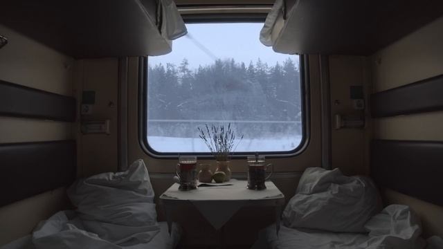 ПОЕЗДКА НА ПОЕЗДЕ ЗИМОЙ 4К смотреть онлайн