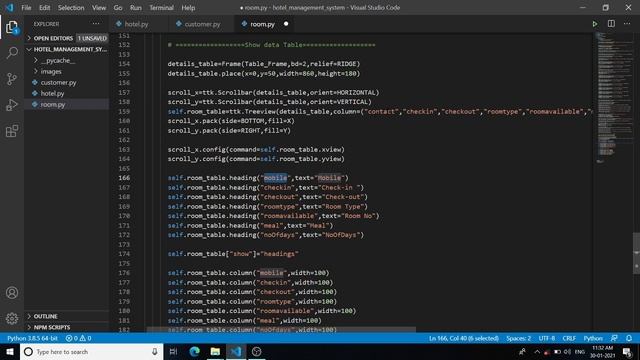 4/6 - Hotel management system project in python Fetch Data in table смотреть онлайн