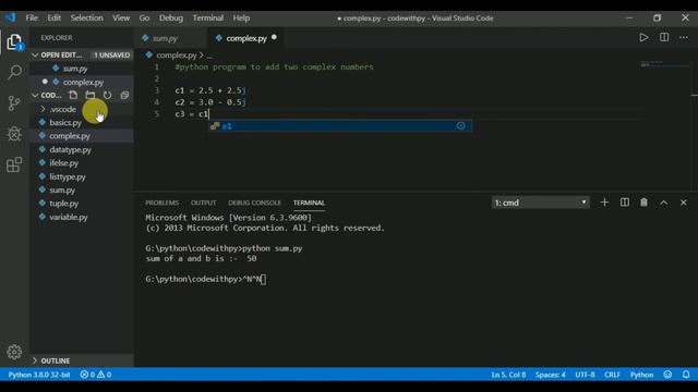 sum of complex Data Type in PYTHON | sum of Complex смотреть онлайн
