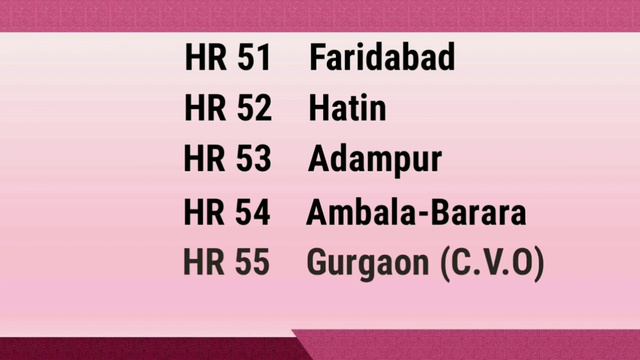 Haryana RTO Codes for Vehicles Registration || Vehicles Registration number in Haryana [ RTO CODES смотреть онлайн