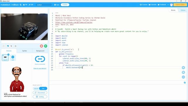MBot2 Python Lessons: Build a Smart Backup Car with Python and Makeblock mBot2 - Case04 смотреть онлайн