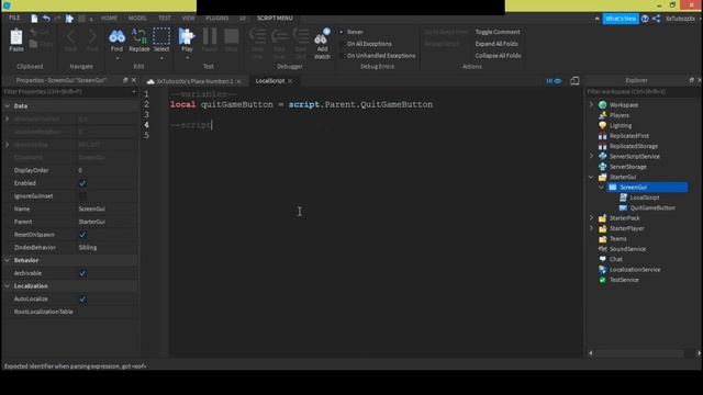 How To Make A ''Quit Game Button'' In THE Game! ( With No BackGround! ) | Roblox Studio смотреть онлайн